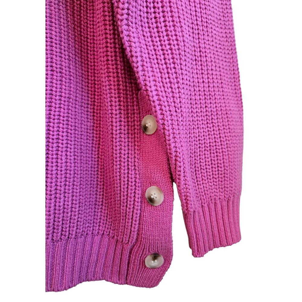 St Johns Bay NWT Fishermans Womens XXL Party Pink Cable Knit Button Side Sweater - Picture 5 of 11